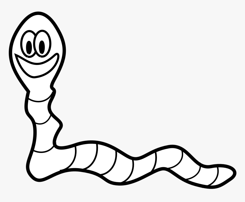 Earth Worm Clip Art - Worm Clipart Black And White, HD Png Download, Free Download