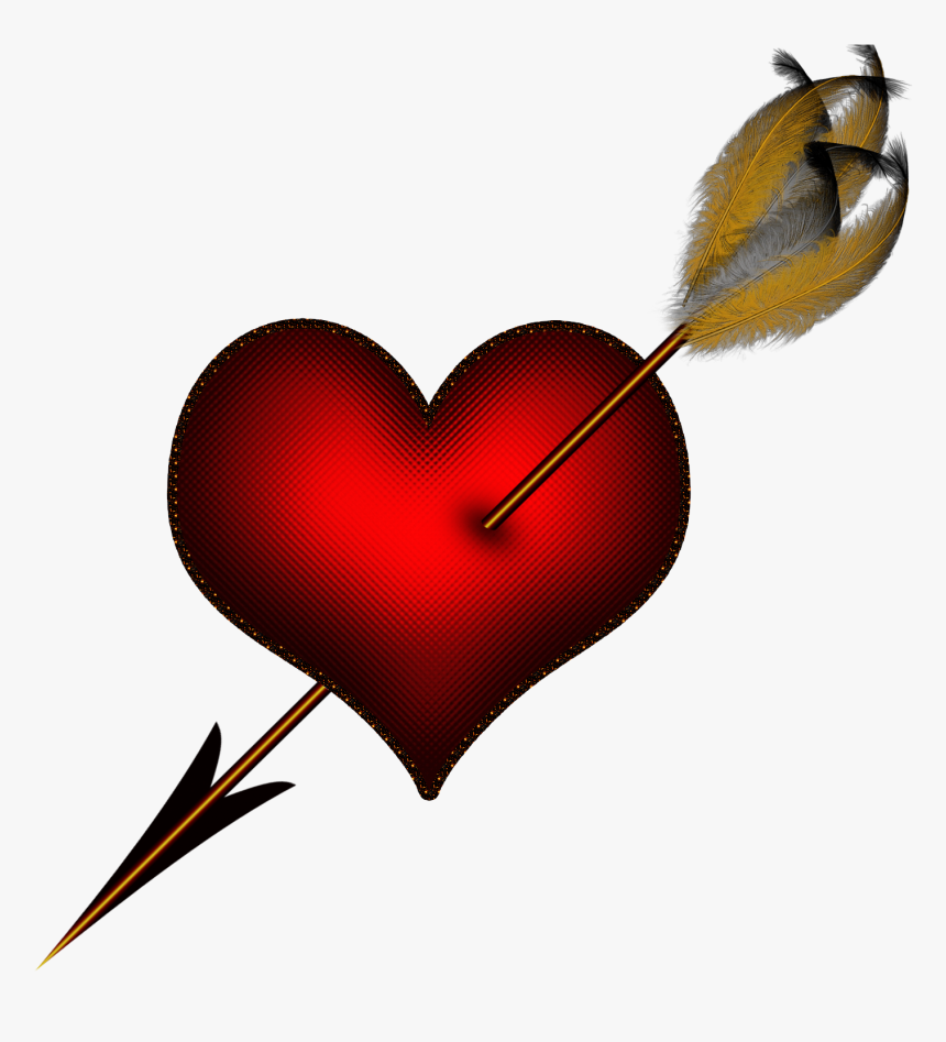 Hearts And Arrows Clip Art - Broken Heart With Arrow, HD Png Download, Free Download