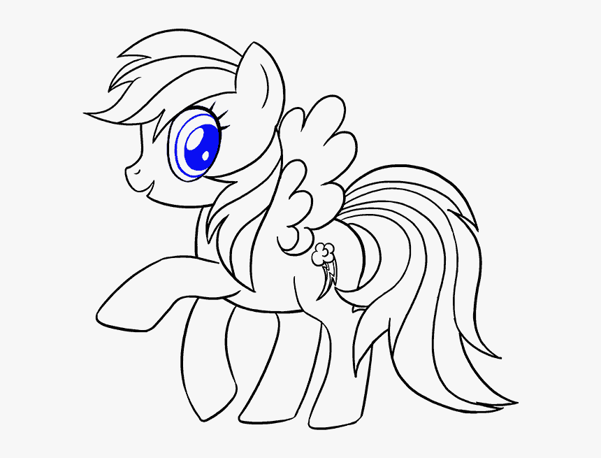 Rainbow Dash Image Drawing - My Little Pony Rainbow Dash Drawing, HD Png Download, Free Download