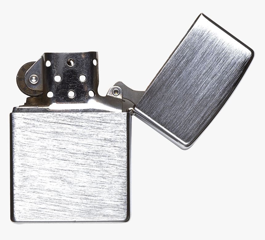 Silver Lighter Open - Zip Lighter Png, Transparent Png, Free Download