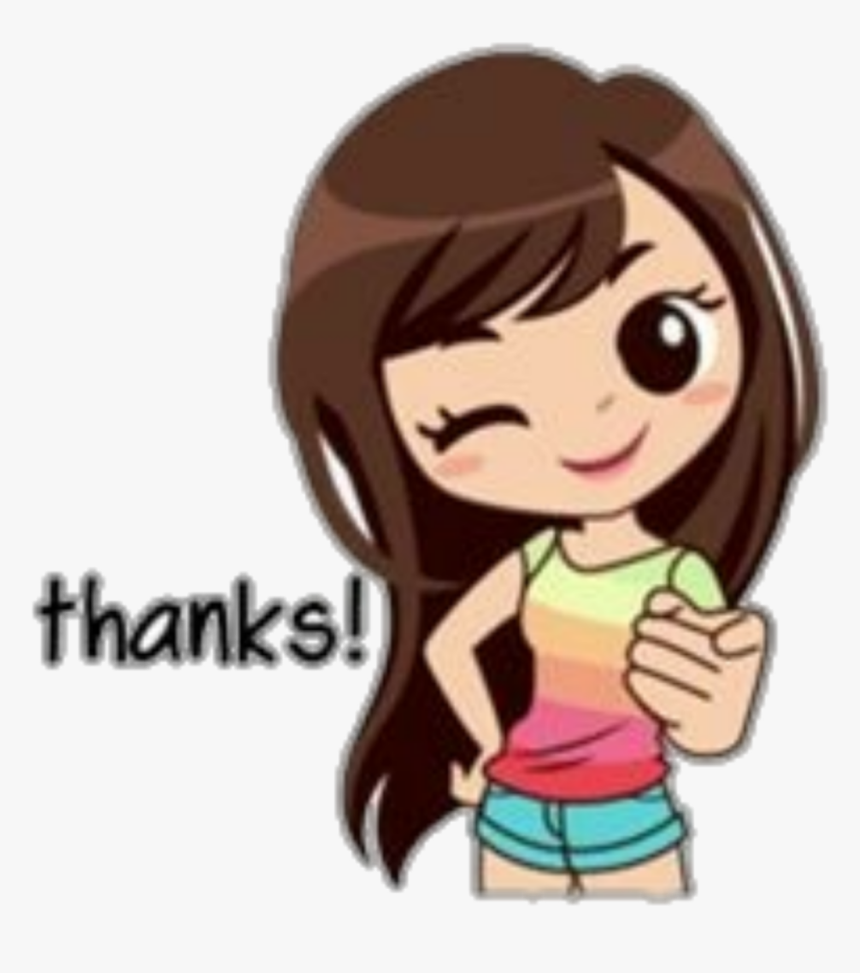 #gracias #thanks #girl #chica - Dibujos Animados De Chicas, HD Png Download, Free Download