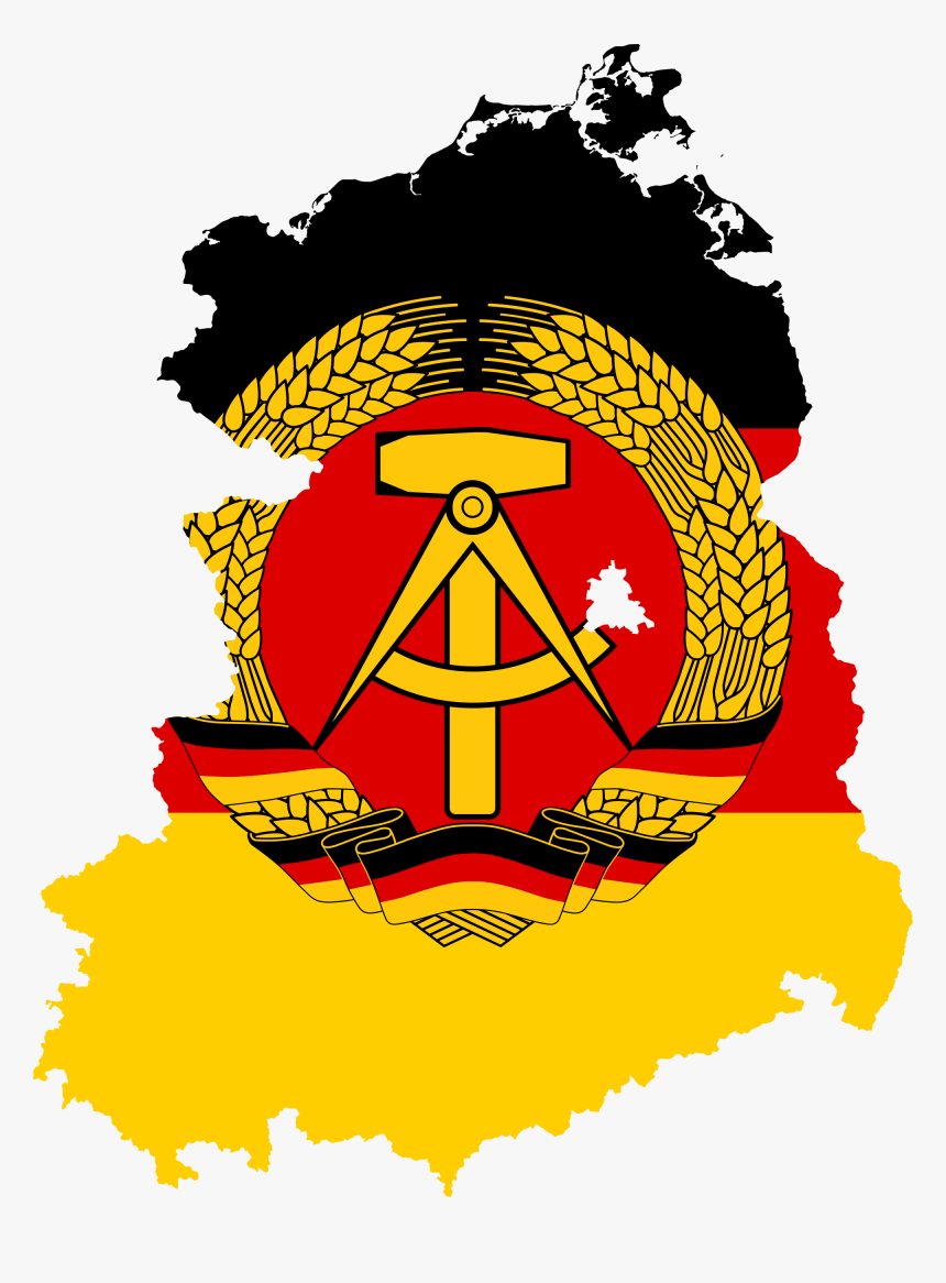 German Democratic Republic Flag Map, HD Png Download, Free Download