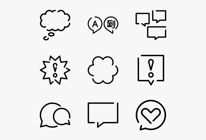 Speech Bubbles Line Craft - Phone Email Icon Png, Transparent Png, Free Download