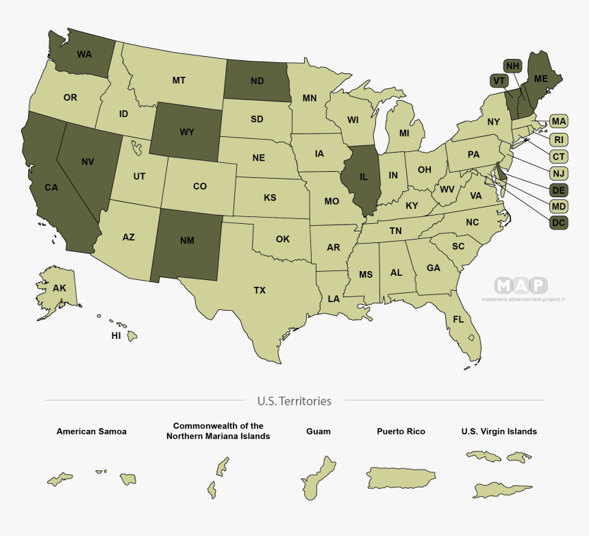 United States Map - Gay Panic Defense Map, HD Png Download, Free Download