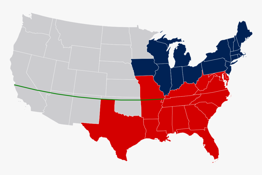 Missouri Compromise Line On Us Map, HD Png Download, Free Download