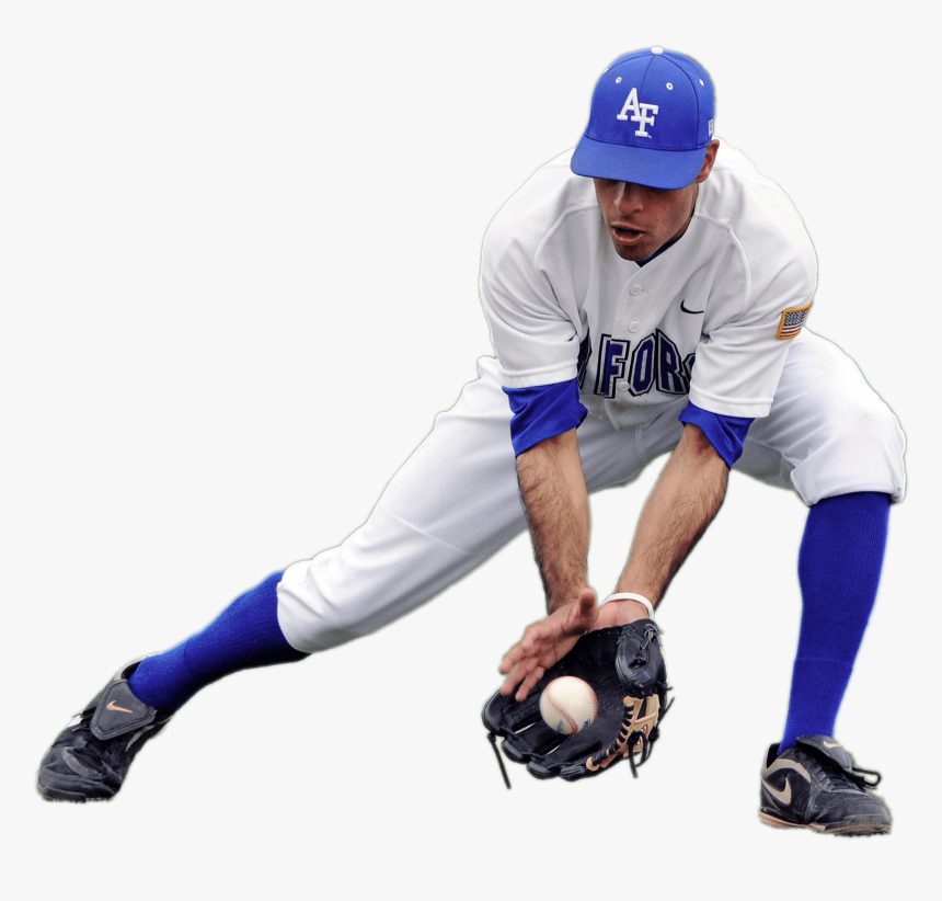 Baseball Player Catching Low Ball - Baseball Player Png, Transparent Png, Free Download