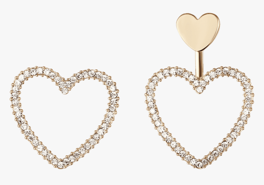 Cute Asymmetry Crystal Heart Shape Stud Earrings - Heart, HD Png Download, Free Download