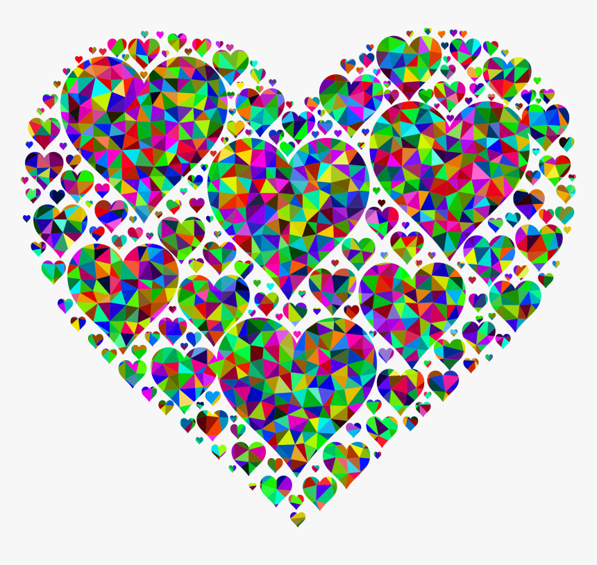 Prismatic Low Poly Hearts In Heart Clip Arts - Sweet Love Images Download, HD Png Download, Free Download