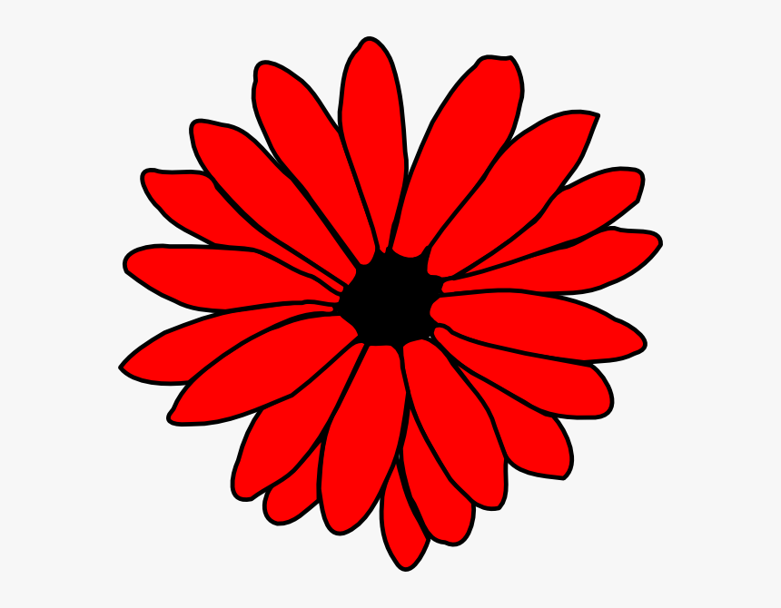 Red Flower Clipart Artistic - Pink Daisy Flower Clipart, HD Png Download, Free Download