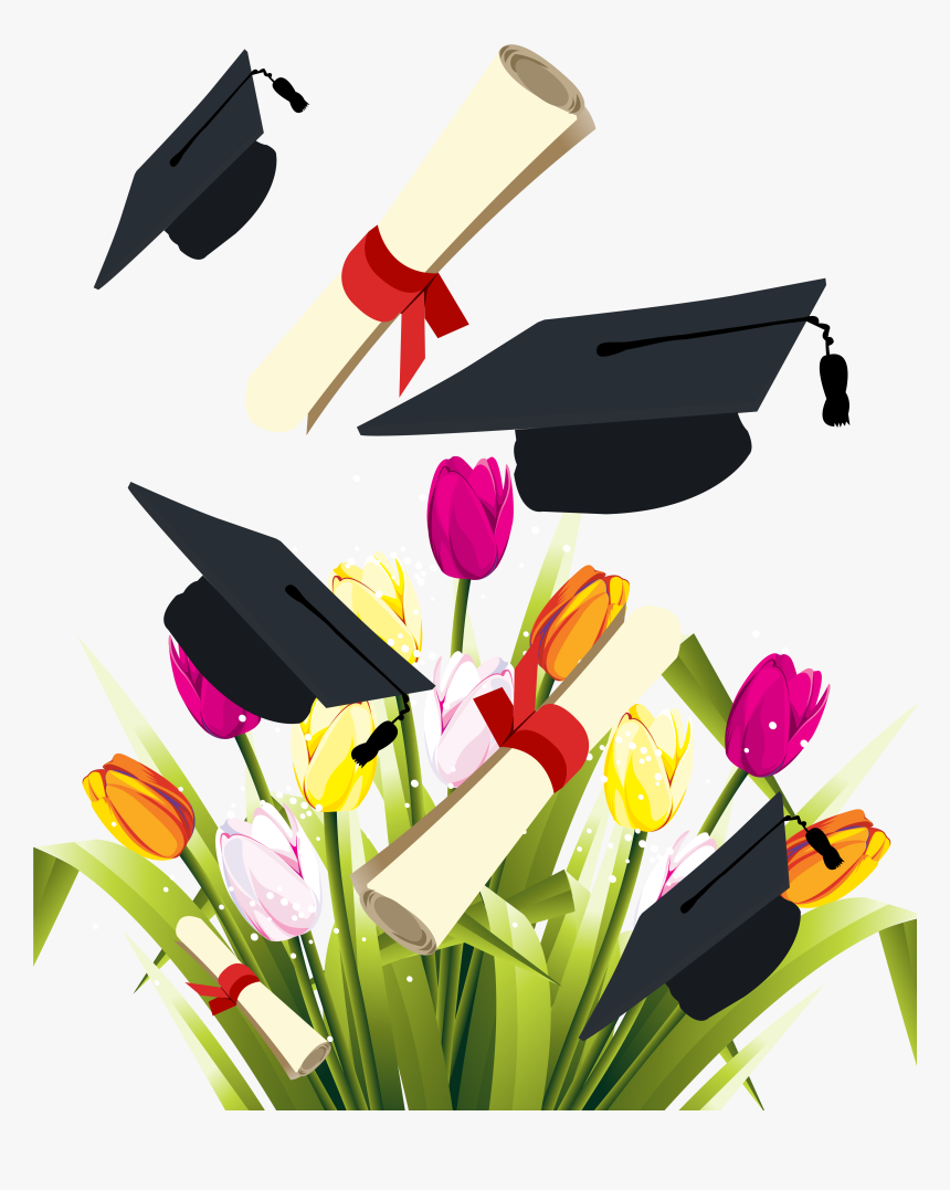 Transparent Flower Background Png - Graduation Ceremony Graduation Clipart, Png Download, Free Download