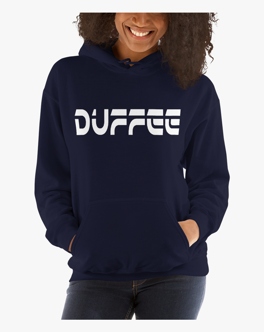 Image Of Duffee Hoodie With White Design - Design Black Hoodie Template, HD Png Download, Free Download