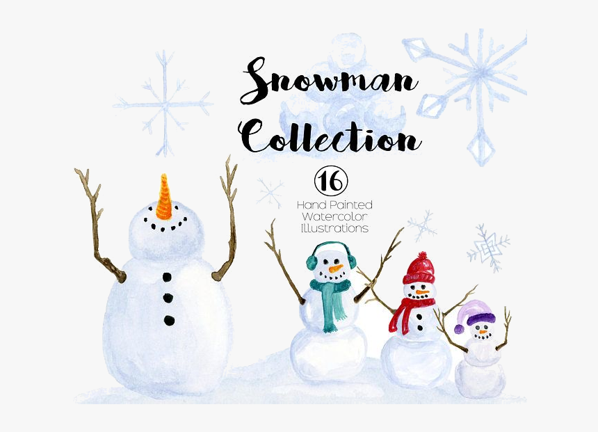 Winter Party Snowman Clipart Watercolor Transparent - Snowman, HD Png Download, Free Download