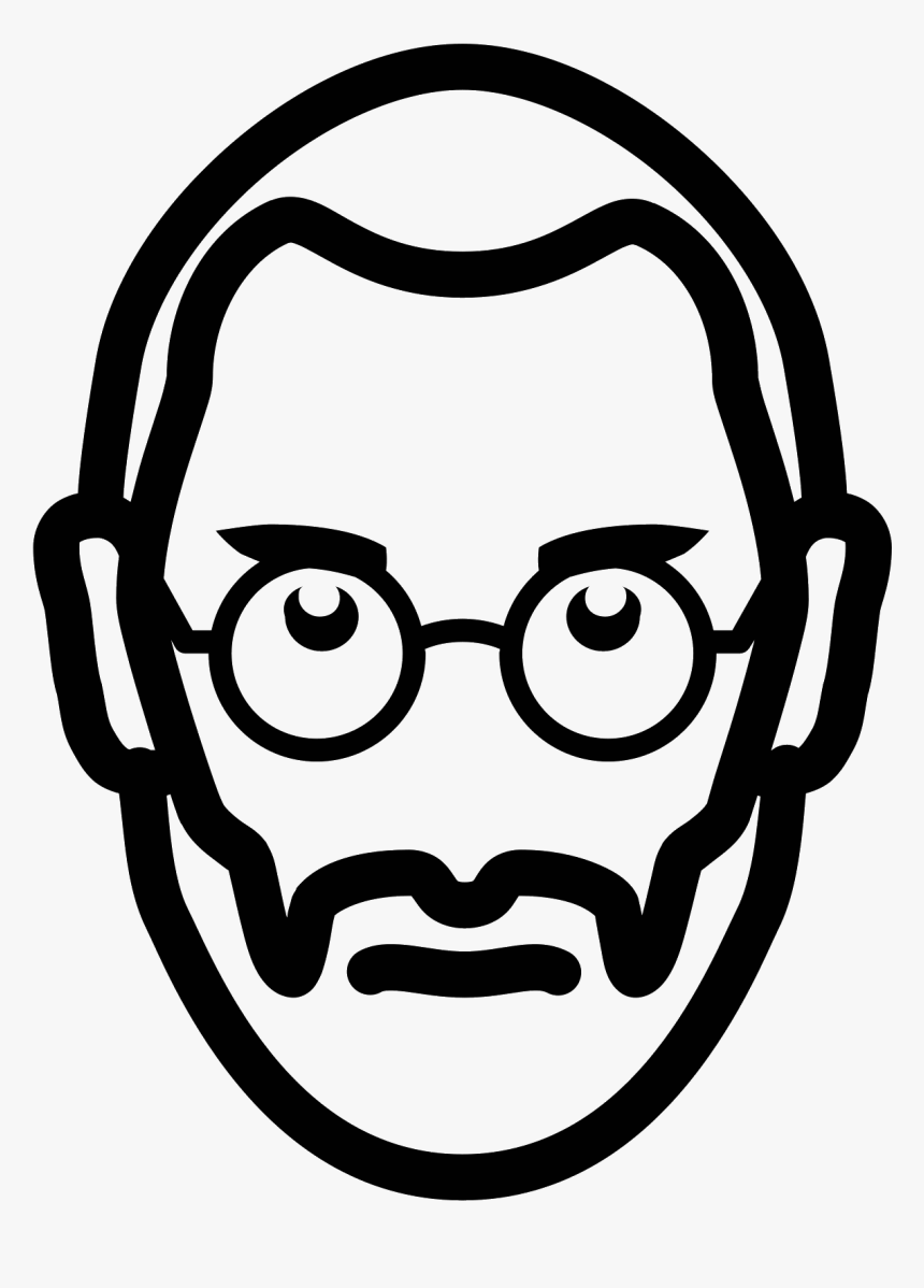 Steve Jobs Line Drawing , Transparent Cartoons - Steve Jobs Easy Drawing, HD Png Download, Free Download