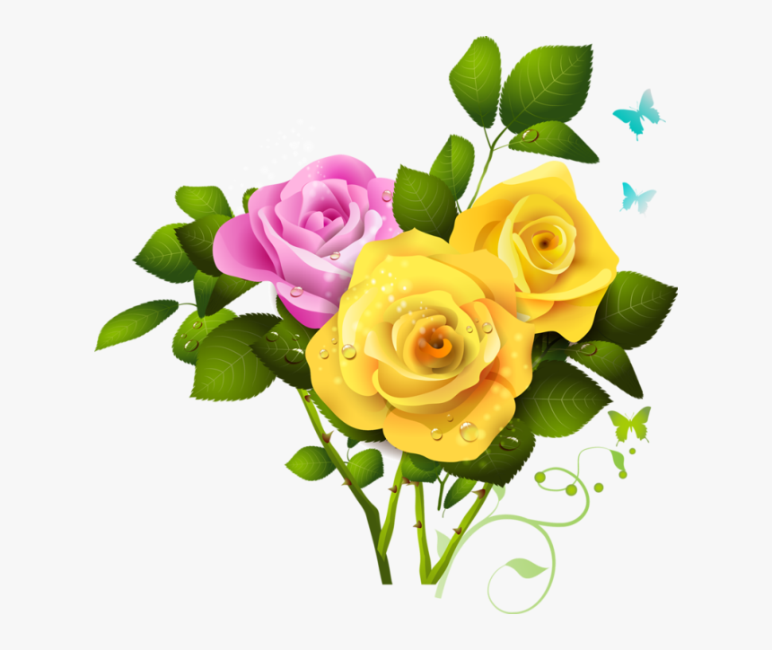 Yellow Rose Png File - Pink Rose And Yellow Rose, Transparent Png, Free Download