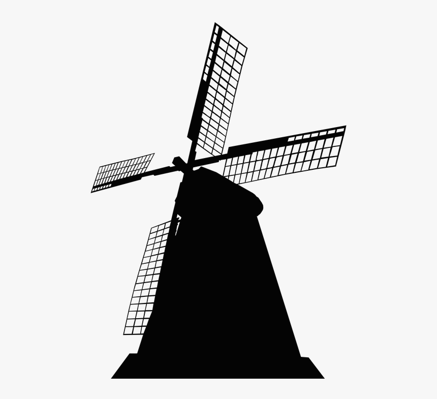 Windmill, Gabonaőrlő, Mill, Wind, Rotate - Windmill Silhouette Png, Transparent Png, Free Download