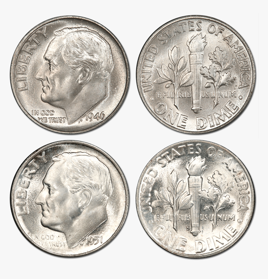 30 Different Roosevelt Dimes - Quarter, HD Png Download, Free Download