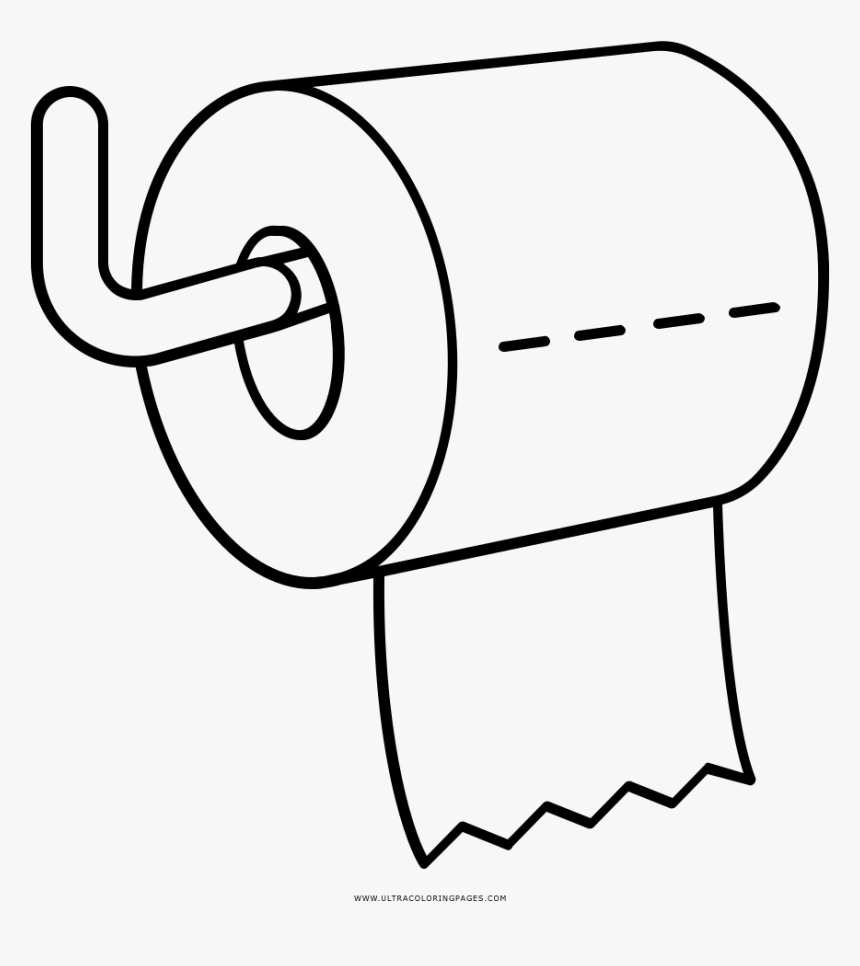 Toilet Paper Coloring Page - Toilet Paper For Coloring, HD Png Download, Free Download