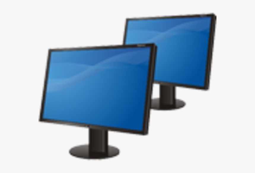 Pc Clipart Desktop Icon - Dual Monitor Clipart, HD Png Download, Free Download