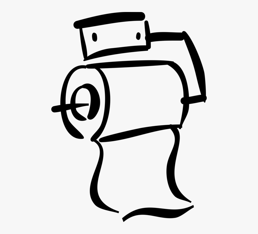 Vector Illustration Of Sanitary Toilet Tissue Or Toilet - Cartoon Toilet Paper Png, Transparent Png, Free Download