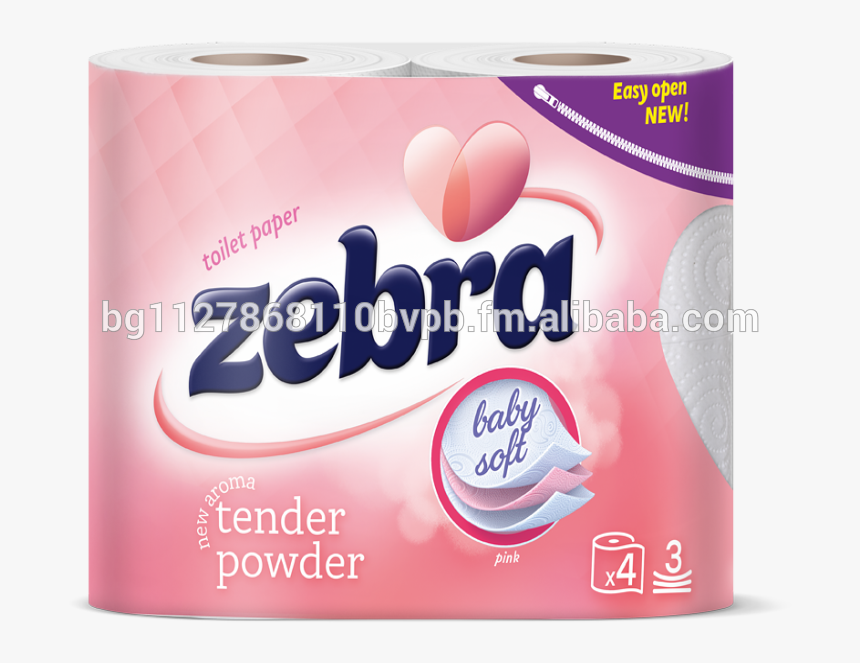 Toilet Paper Zebra Pink Scented 4 Rolls - Тоалетна Хартия Зебра, HD Png Download, Free Download