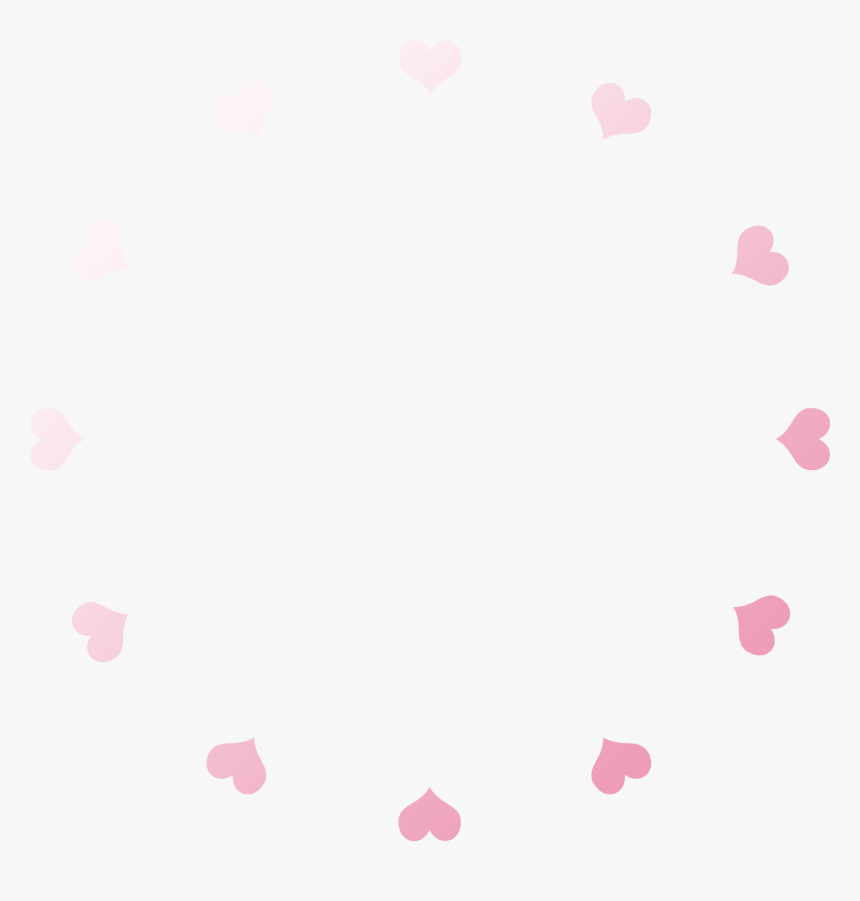 Clock Face Hearts Grad Pink White - Paper, HD Png Download, Free Download