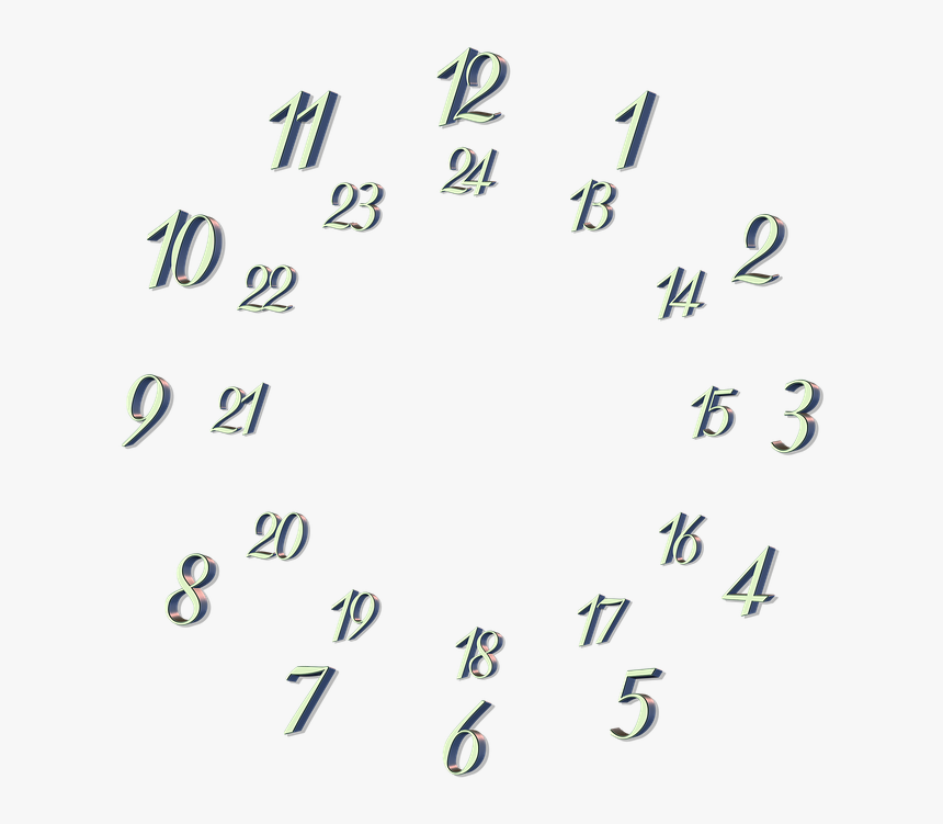 Clock Face, Clock, Dial, 24 Hours, Time, Numbers - Clock Face Numbers Png, Transparent Png, Free Download