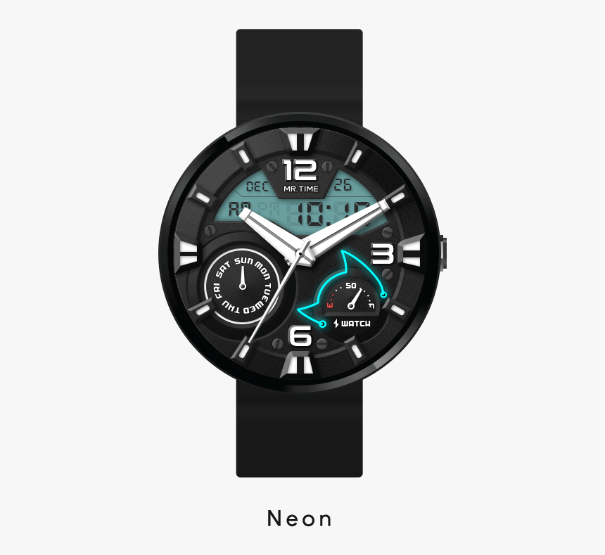 Neon - Analog Watch, HD Png Download, Free Download