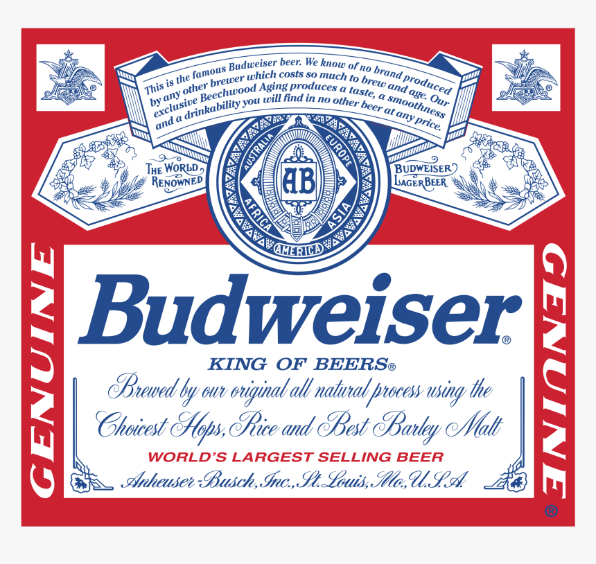 Budweiser 01 Logo Png Transparent - Rotulo De Cerveja Budweiser Para Personalizar, Png Download, Free Download
