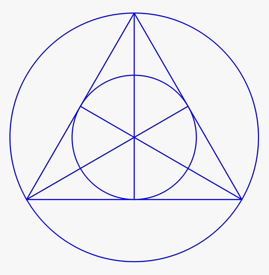 Equilateral Triangle With Inner And Outer Cirlce - Circle, HD Png Download, Free Download
