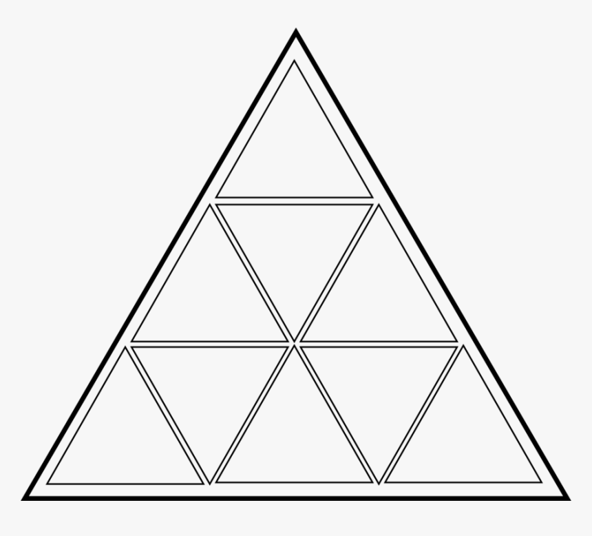 Transparent Equilateral Triangle Png - Triangle Divided Into 9 Equal Parts, Png Download, Free Download
