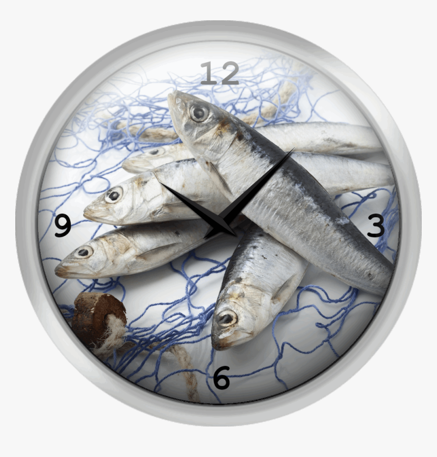 Sardines With Fishnet - Wall Clock, HD Png Download, Free Download