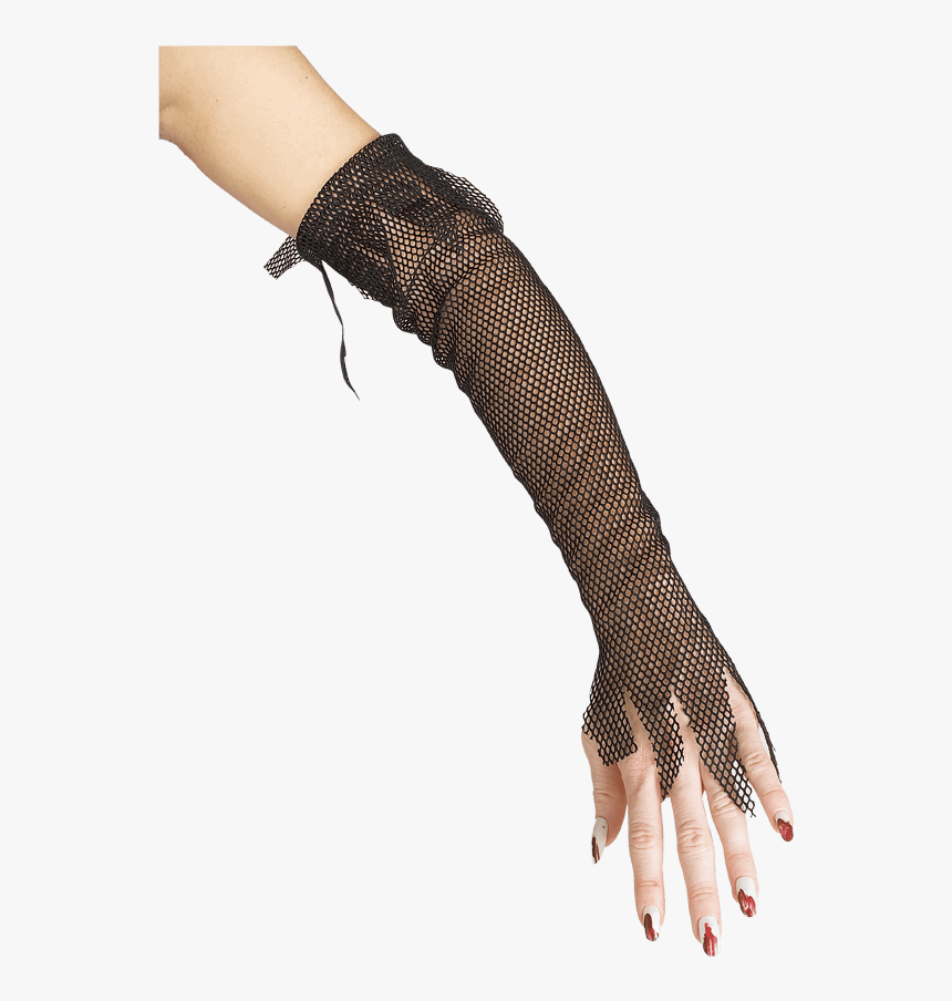 Black Fishnet Glovelets - Girl, HD Png Download, Free Download