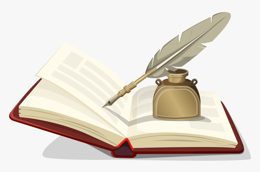 Book And Quill Png, Transparent Png, Free Download