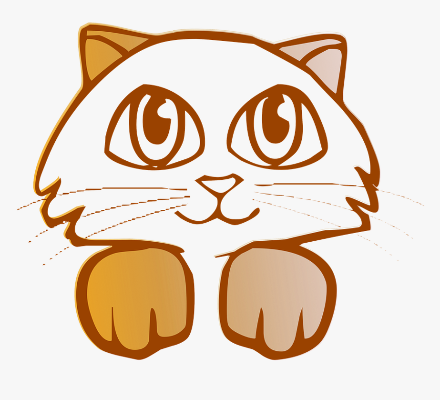 Kittens Clipart Orange Kitten , Png Download - Cat Free Clip Art, Transparent Png, Free Download