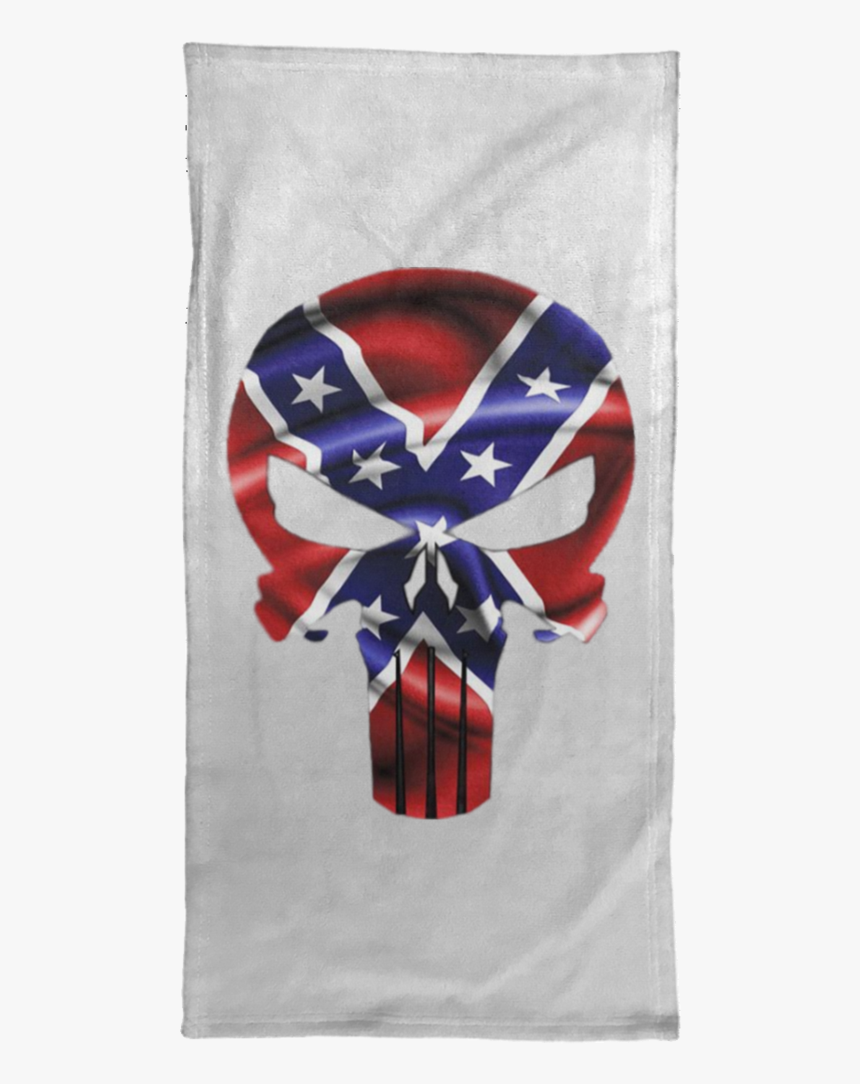Rebel Flag Hand Towell - Skull Rebel Flag Tattoo, HD Png Download, Free Download