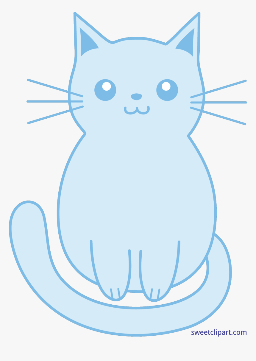 Kittens Clipart Blue Cat - Cute Blue Cartoon Cat, HD Png Download, Free Download