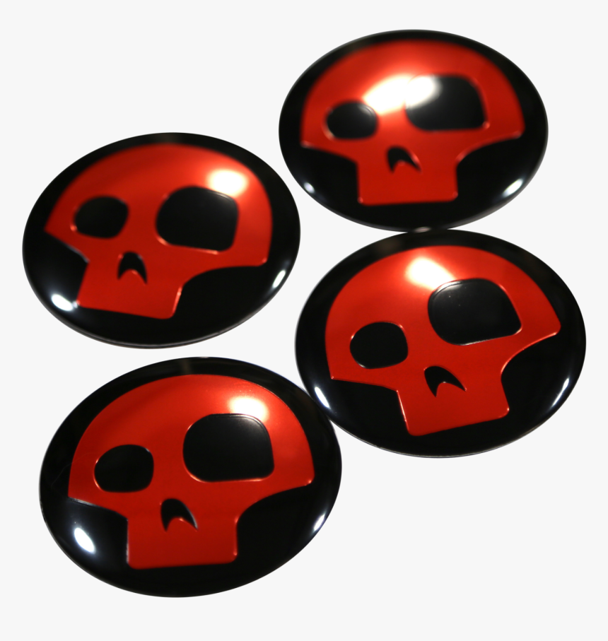 Red Punisher Skull Wheel Center Hub Cap Sticker Decal - Ladybug, HD Png Download, Free Download