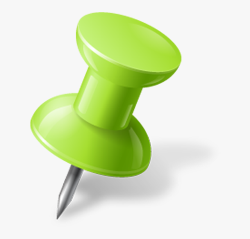 Green Right Pushpin - Green Push Pin Clipart, HD Png Download, Free Download
