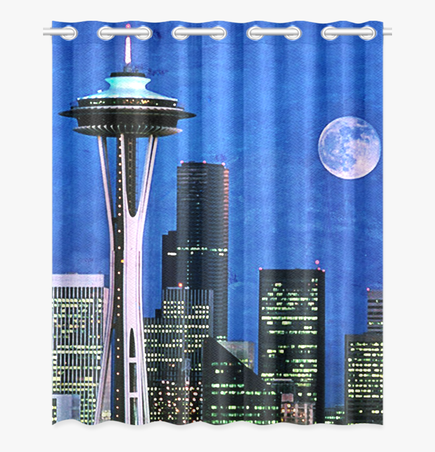 Seattle Space Needle Watercolor New Window Curtain - Skyscraper, HD Png Download, Free Download