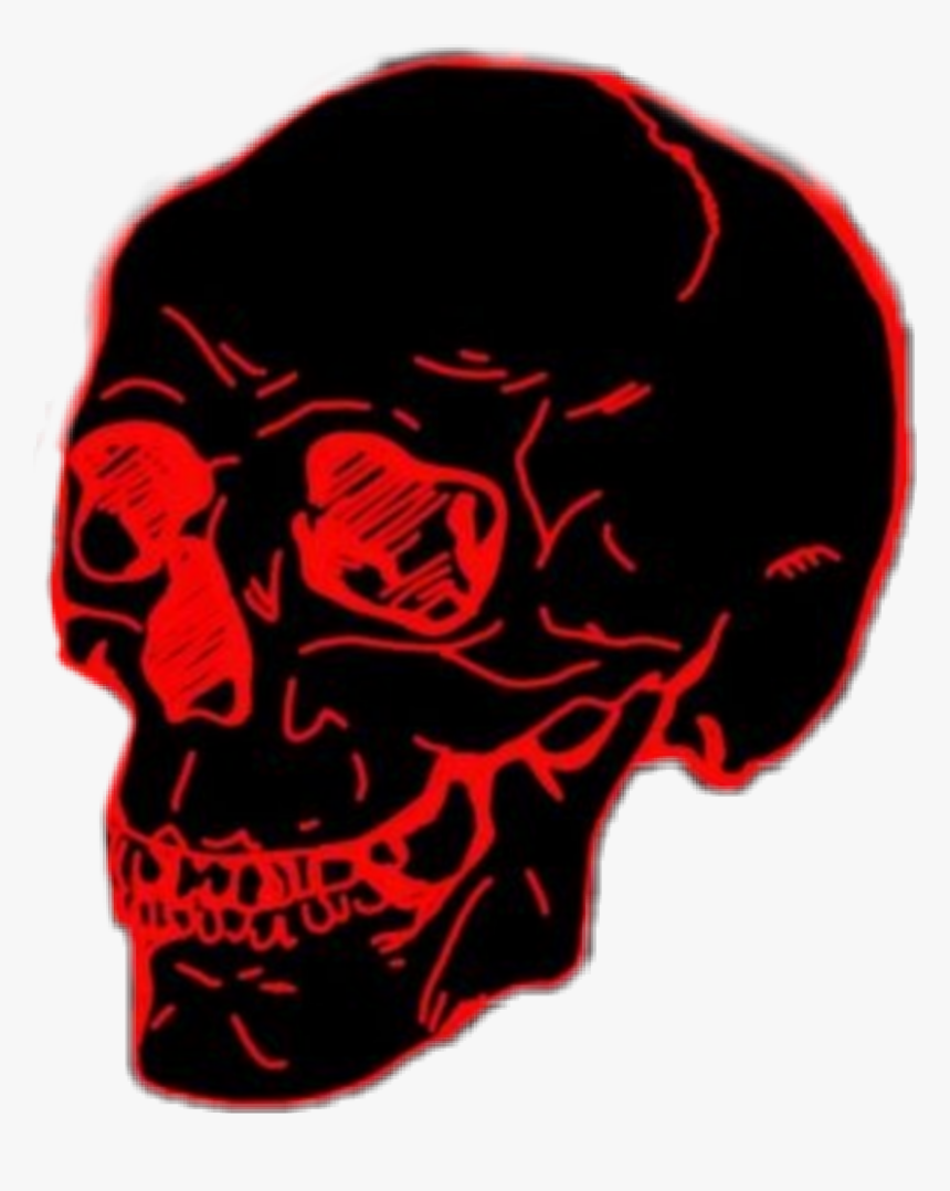 #skull #skullface #red #black #death #dead #skeleton - Black And Red Skull Transparent, HD Png Download, Free Download