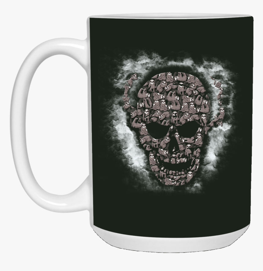 White Smoke Black Skull Sloth Pattern Mug - Beer Stein, HD Png Download, Free Download