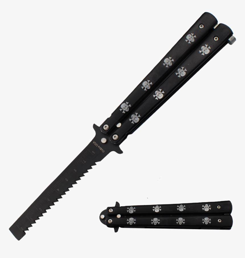 Skull Butterfly Knife, HD Png Download, Free Download