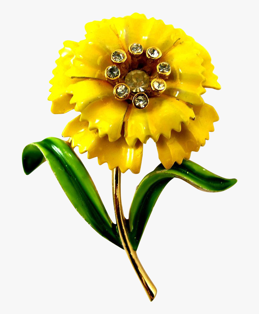 Crown Trifari Yellow Enamel Carnation Flower Pin Advertisement - Carnation, HD Png Download, Free Download