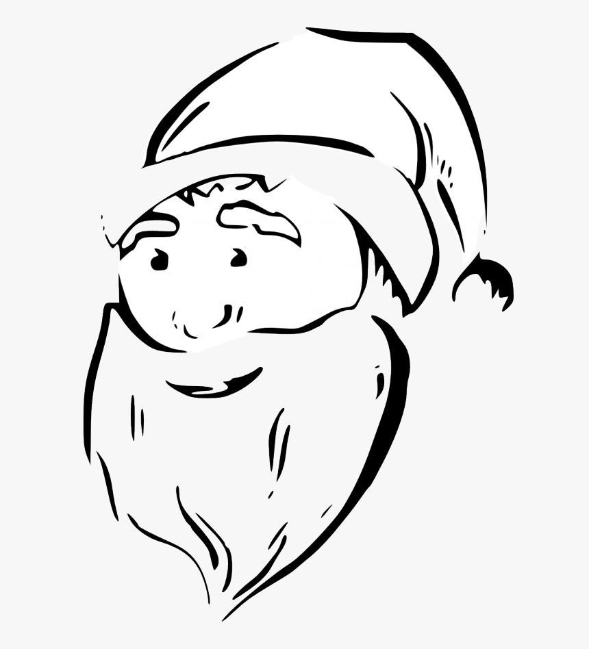 Zeimusu Santa Face Black White Line Art Tattoo Tatoo - Santa Face, HD Png Download, Free Download