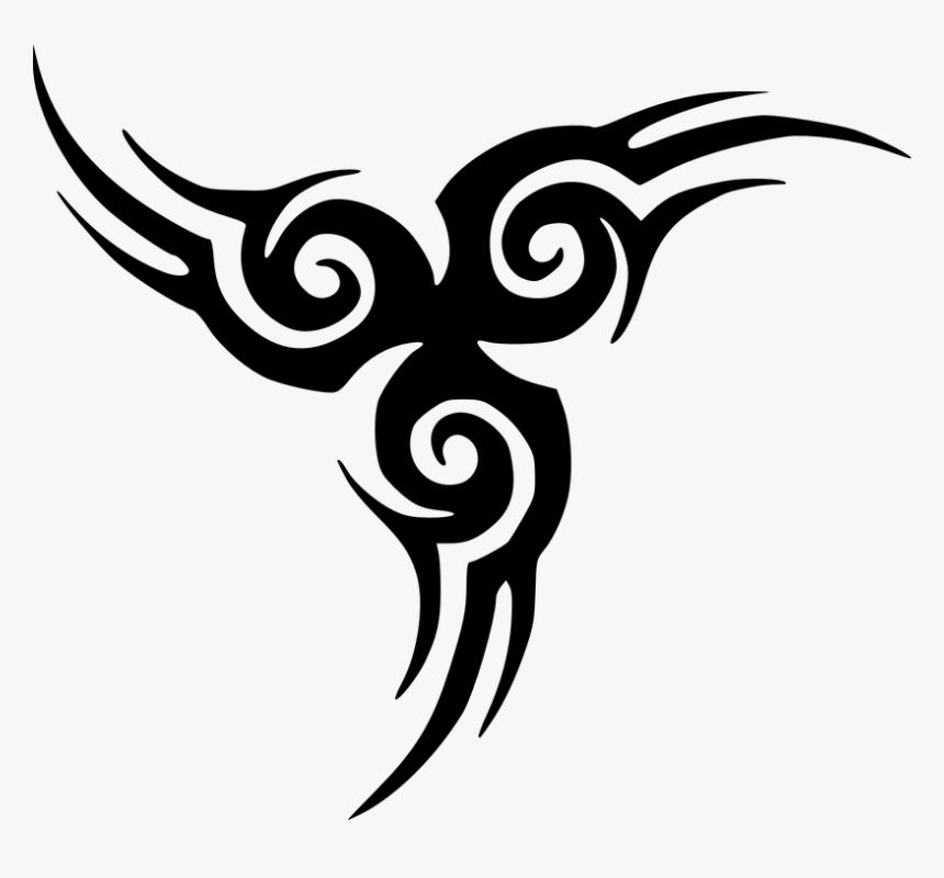 Tattoo, Black, Celtic, Tribal, Symbol, Floral, Wings, HD Png Download, Free Download