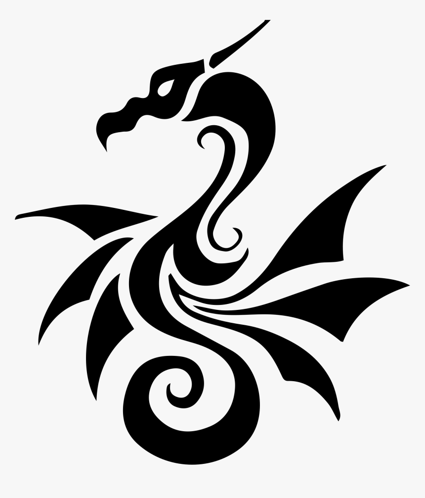 Plantillas De Tatuajes De Dragones Tribales - Stencil Art Dragon, HD Png Download, Free Download