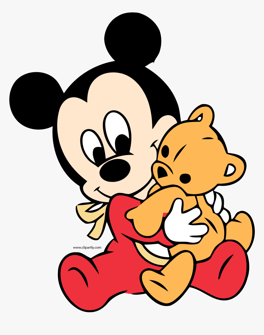 Baby Mickey Hug Toy Bear Clipart Png - Baby Mickey Mouse Png, Transparent Png, Free Download