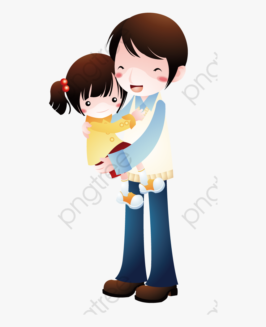 Brother Hugging Sister Sister Clipart Hug - Brother Sister Cartoon Painting, HD Png Download, Free Download