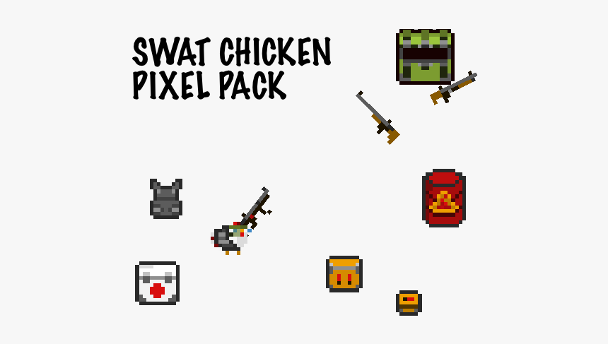 Swat Chicken Pixel Pack - Cartoon, HD Png Download, Free Download