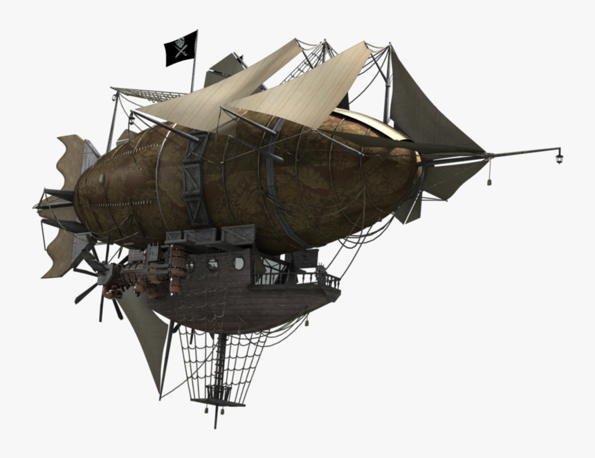 Airship Png Pic - Steampunk Flying Ship Png, Transparent Png, Free Download